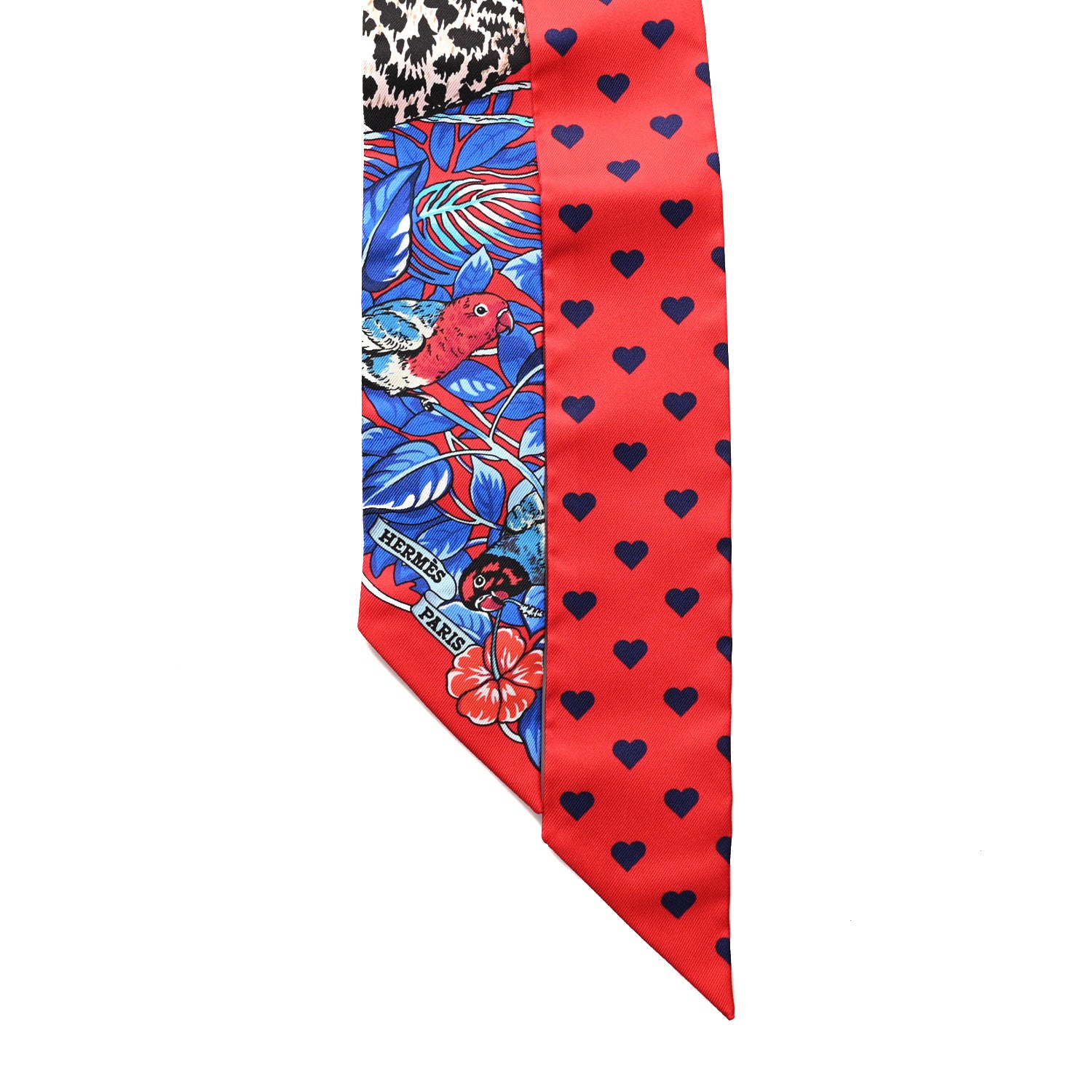 Hermes Silk Jungle Love Love Twilly Rouge Marine Fauve 2 of 4