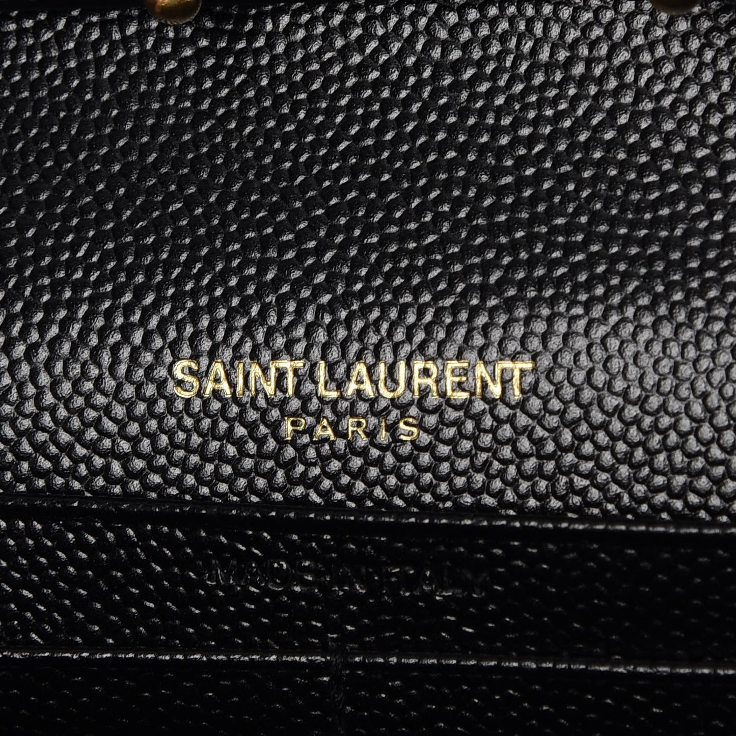 Grain De Poudre Matelasse Chevron Monogram Chain Wallet Black