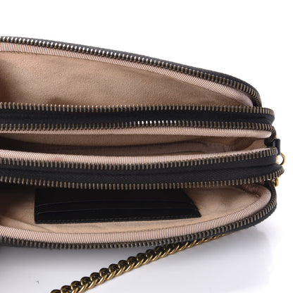 Gucci Calfskin Matelasse Mini GG Marmont Chain Crossbody Bag Black 5 of 13