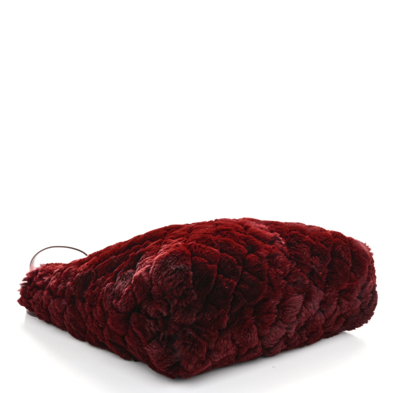 Chanel Rabbit Fur Quilted Pattern Shopping Tote Burgundy 5 of 11