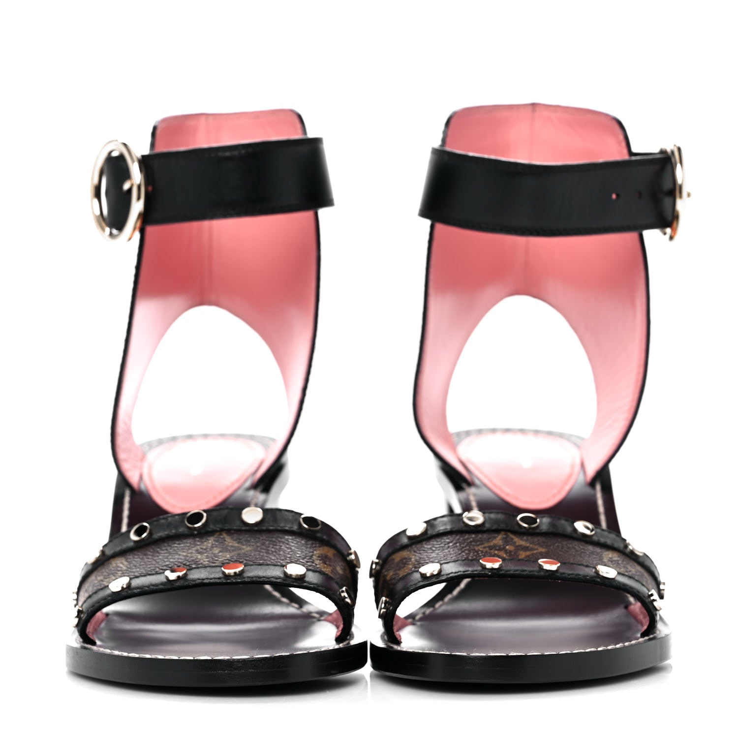 Louis Vuitton Calfskin Monogram Passenger Sandals 38 Black 2 of 8