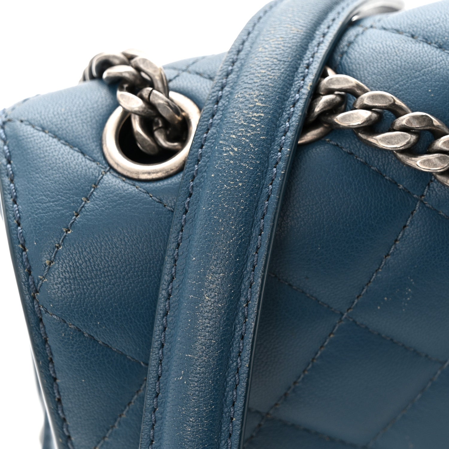 Chanel Lambskin Quilted Large Natural CC Flap Navy 13 of 14