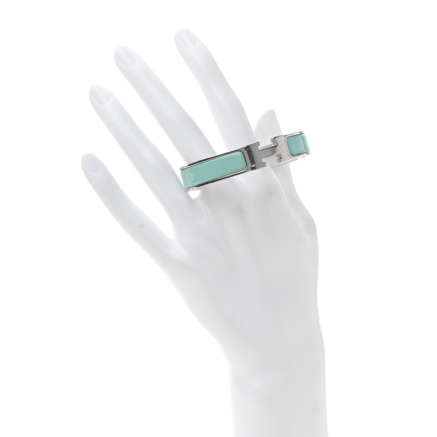 Hermes Enamel Narrow Clic Clac H Bracelet PM Lagoon 2 of 5
