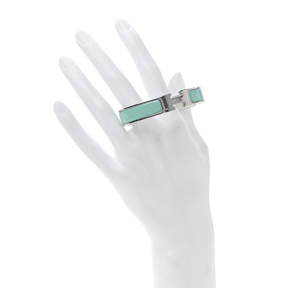 Hermes Enamel Narrow Clic Clac H Bracelet PM Lagoon 2 of 5