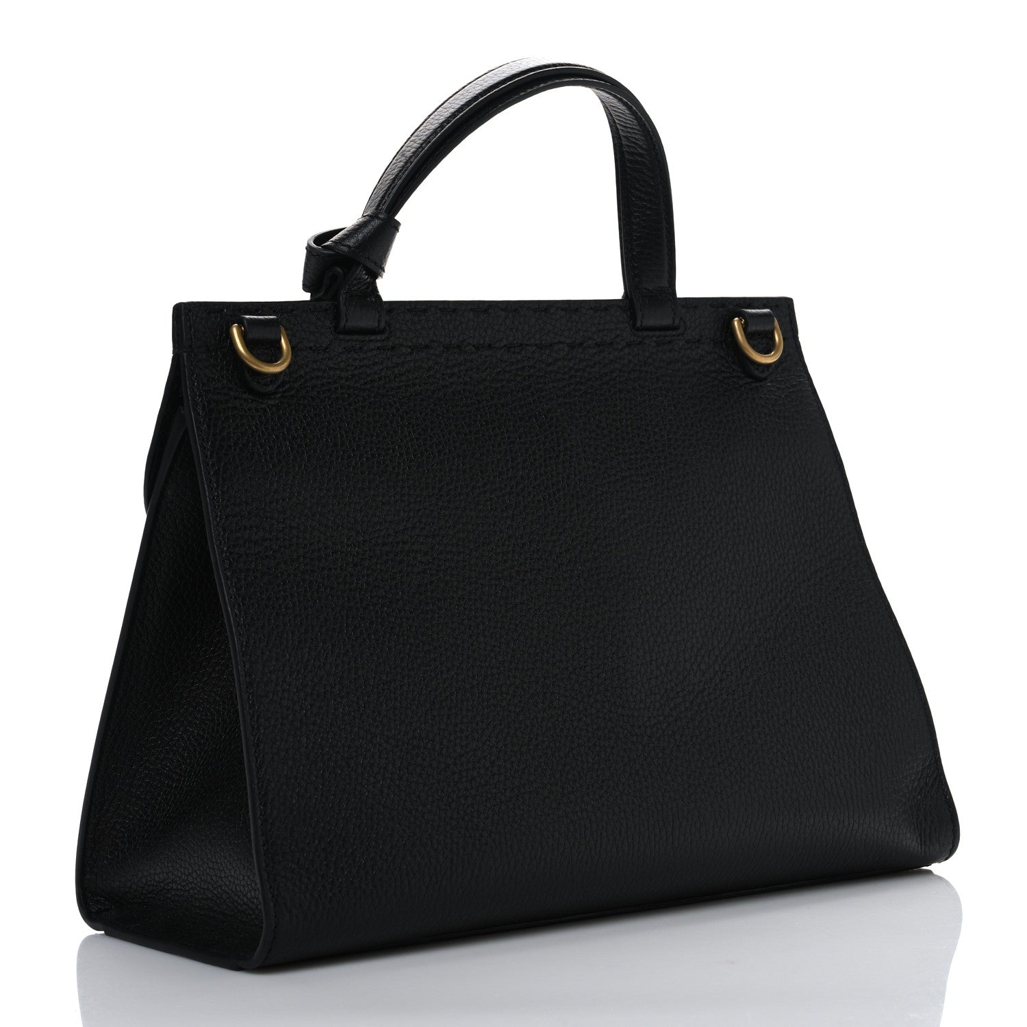 Gucci Calfskin Small GG Marmont Top Handle Bag Black 3 of 12