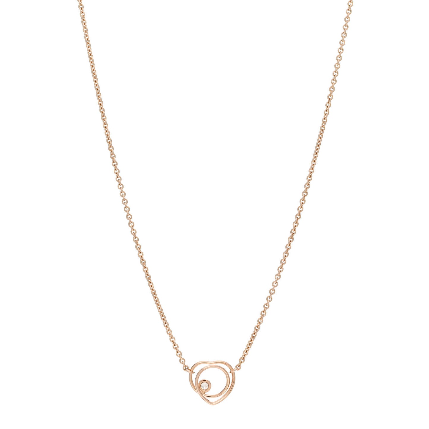 18K Rose Gold Diamond TPM Vertige Coeur Necklace SH
