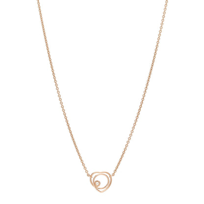 Hermes 18K Rose Gold Diamond TPM Vertige Coeur Necklace SH 1 of 5