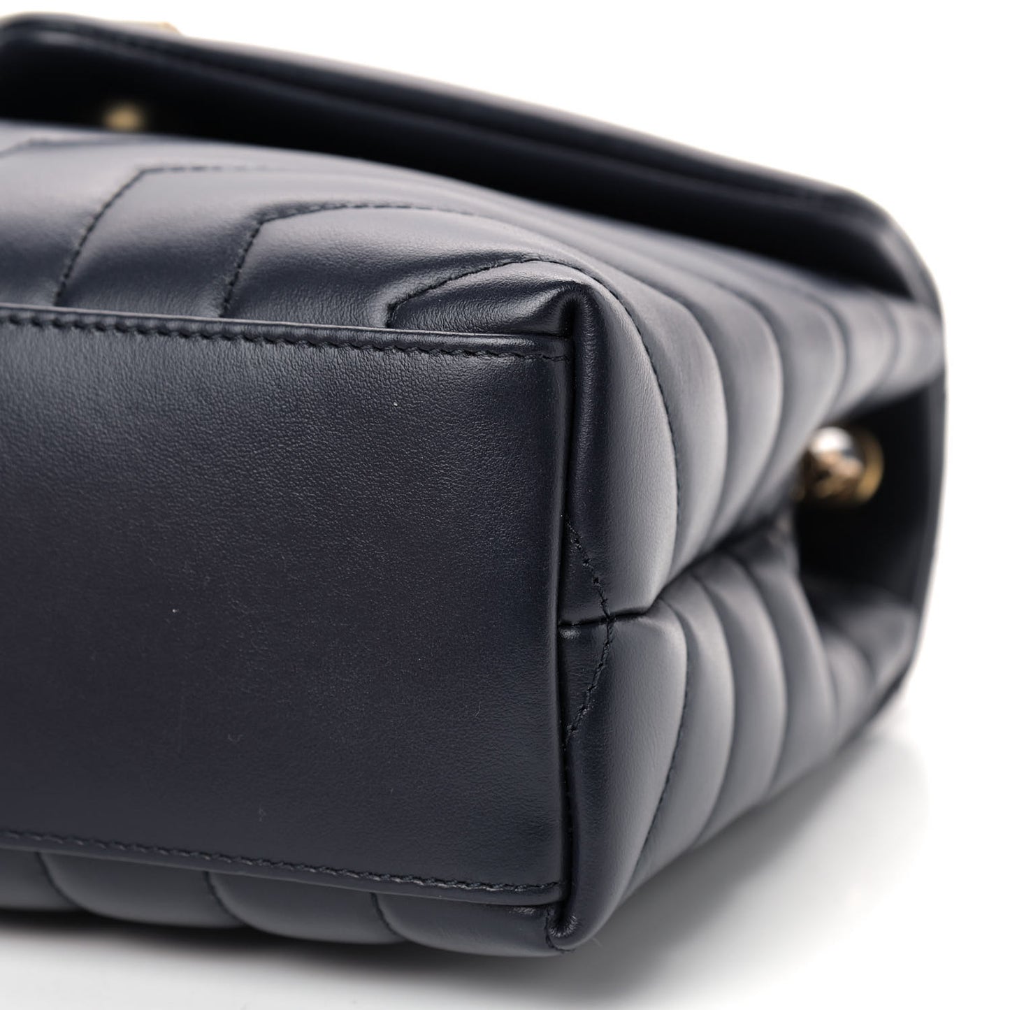 Calfskin Y Quilted Monogram Small Loulou Chain Satchel Marine