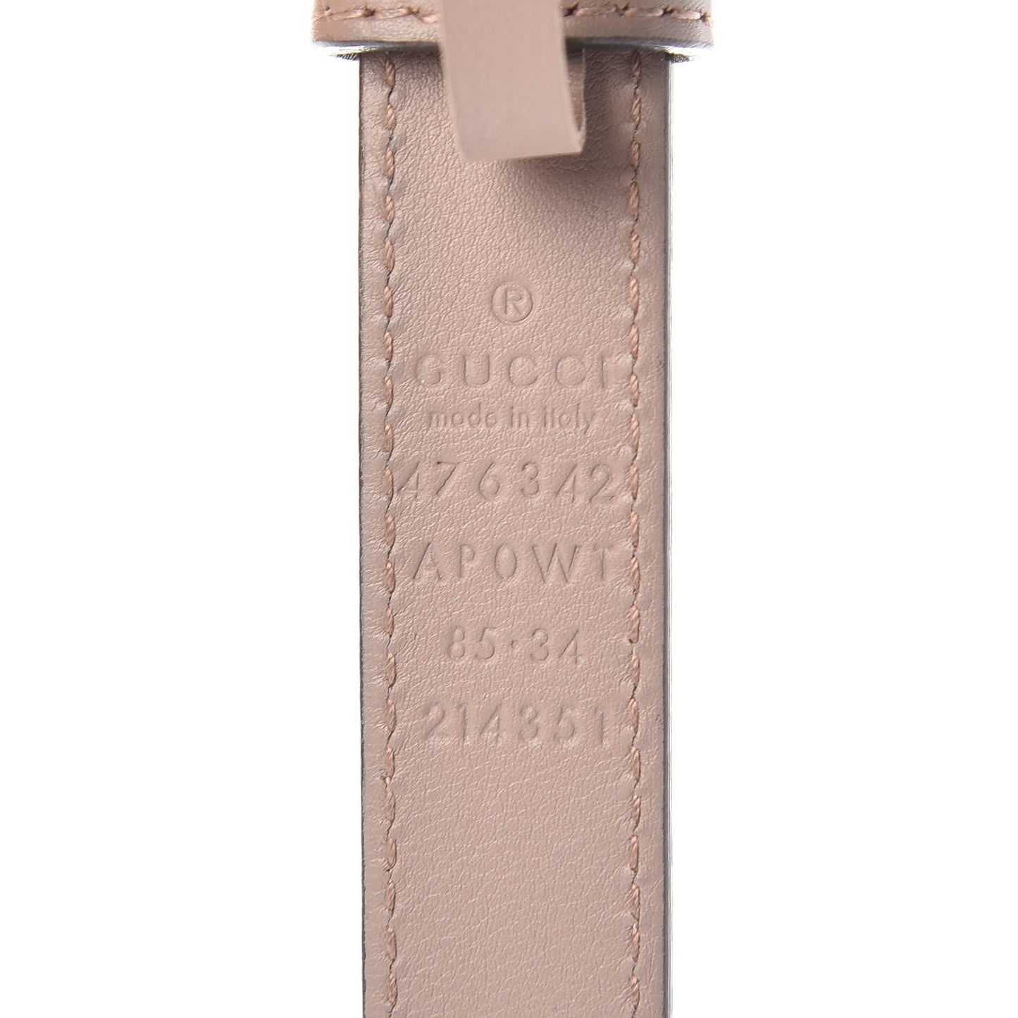 Calfskin Pearl Double G 20mm Belt 85 34 Porcelain Rose