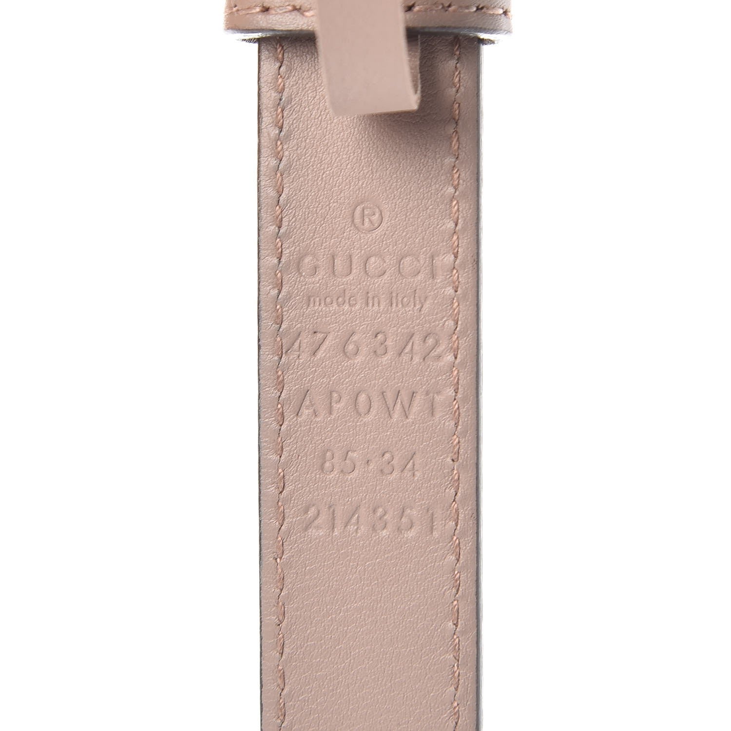 Gucci Calfskin Pearl Double G 20mm Belt 85 34 Porcelain Rose 6 of 9