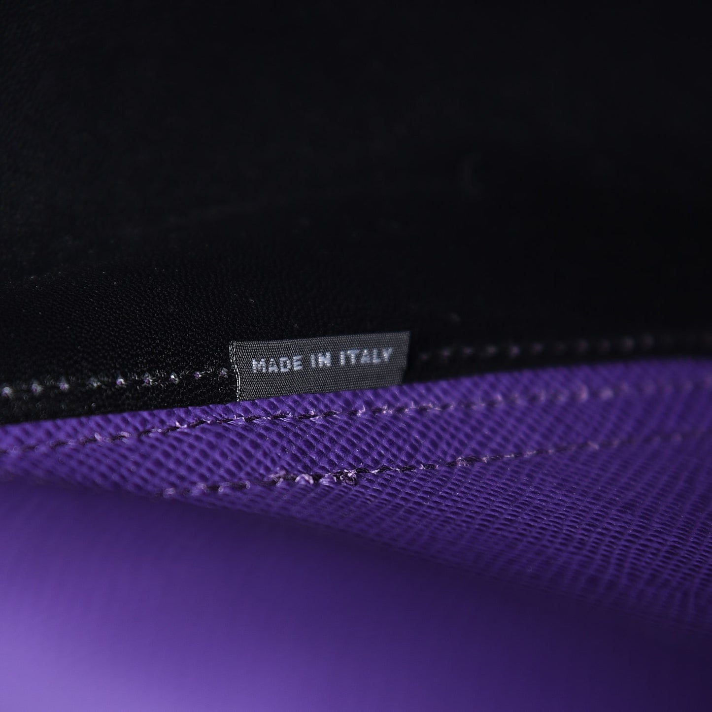 Saffiano Cuir Large Double Bag Viola Nero Black