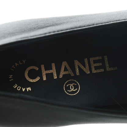 Chanel Lambskin Quilted Womens CC Loafers 37 Black 8 of 8