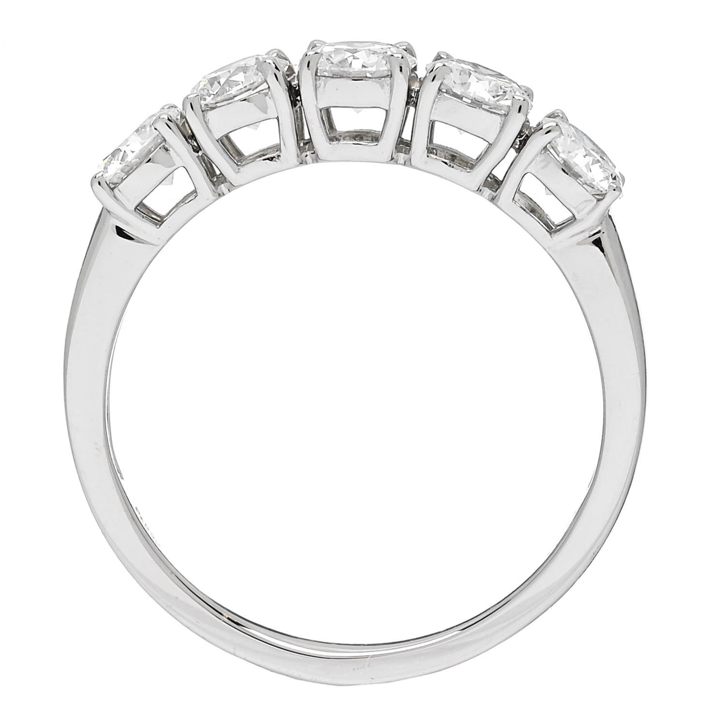 Platinum Diamond 1.04ct Half Eternity Band Ring 52 6