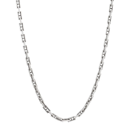 Hermes Sterling Silver H Logo Hercules Link Necklace 1 of 4