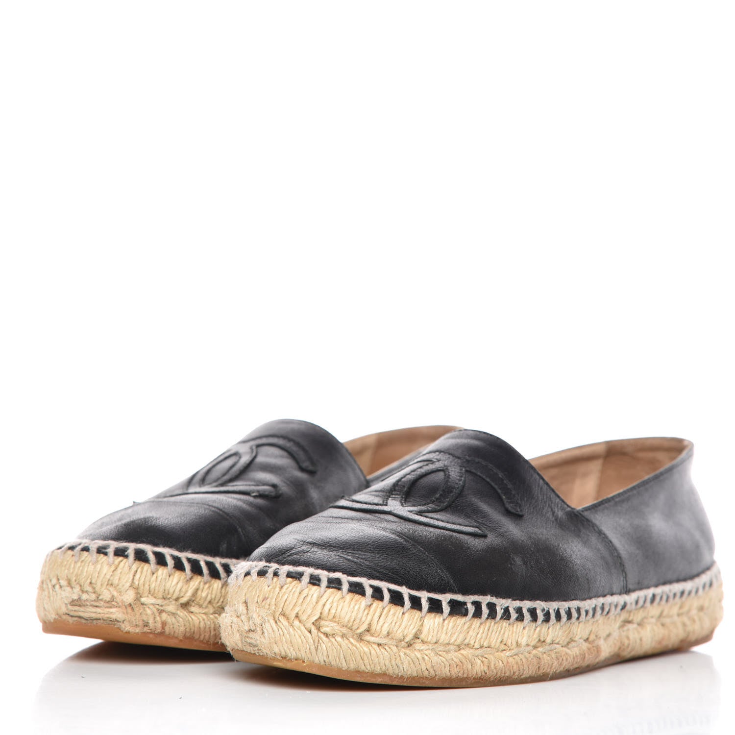 Chanel Lambskin CC Espadrilles 37 Black 2 of 15
