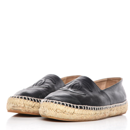 Chanel Lambskin CC Espadrilles 37 Black 2 of 15