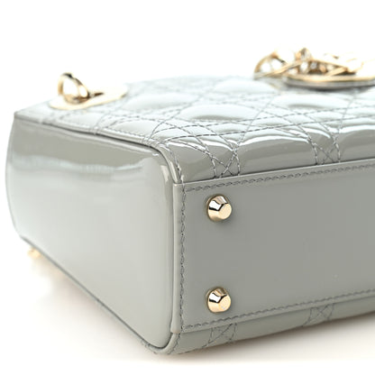 Christian Dior Patent Cannage Mini Lady Dior Grey Stone 9 of 10
