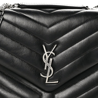 Saint Laurent Calfskin Y Quilted Monogram Medium Loulou Chain Satchel Black 8 of 12
