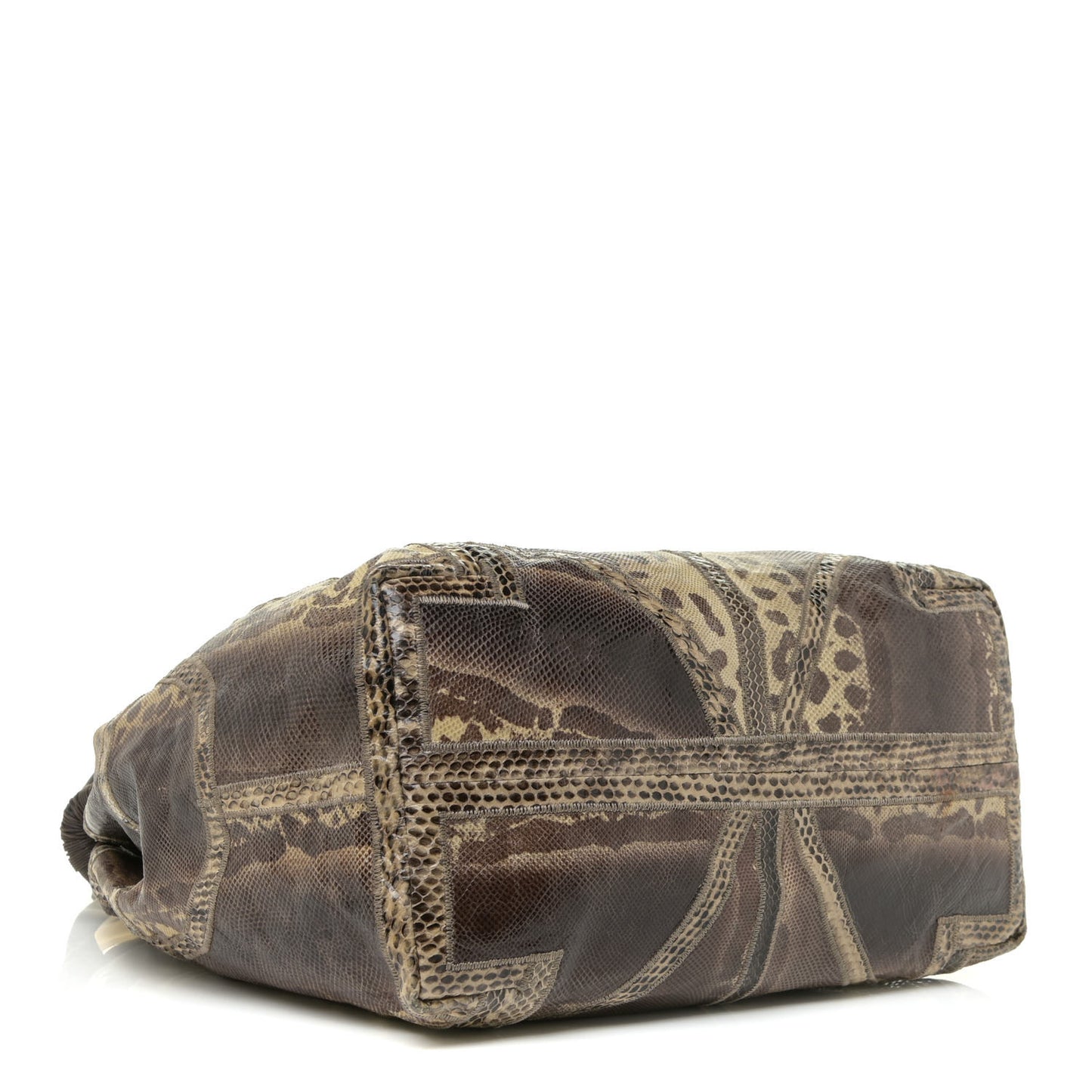 Snakeskin Patchwork Medium Saba Hobo Brown