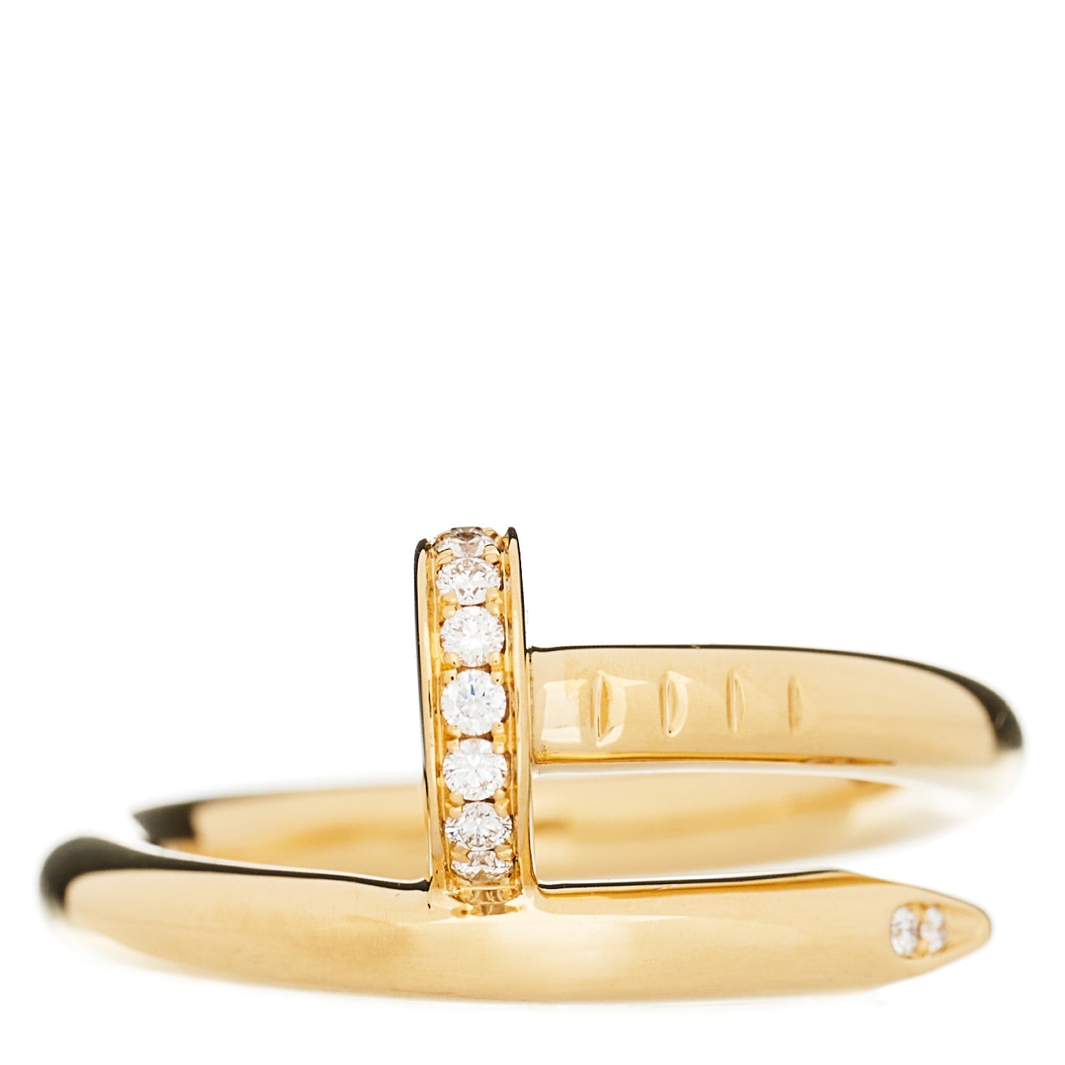 Cartier 18K Yellow Gold Diamond Juste Un Clou Ring 51 5.75 1 of 6