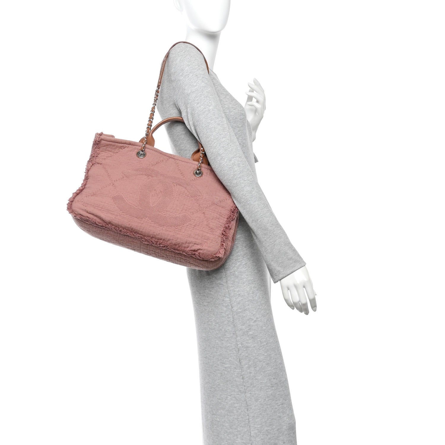 Chanel Canvas Large Double Face Shopping Tote Dark Pink 2 of 11