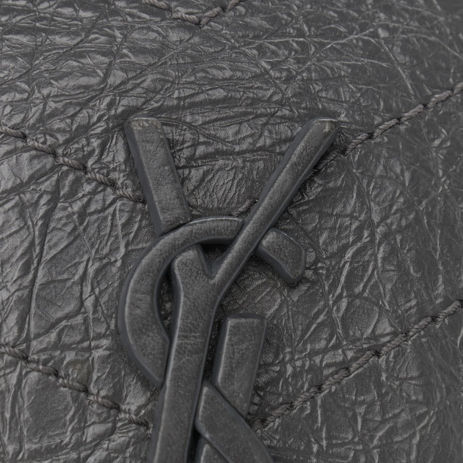 Saint Laurent Crinkled Calfskin Matelasse Monogram Medium Niki Chain Satchel Storm 7 of 7