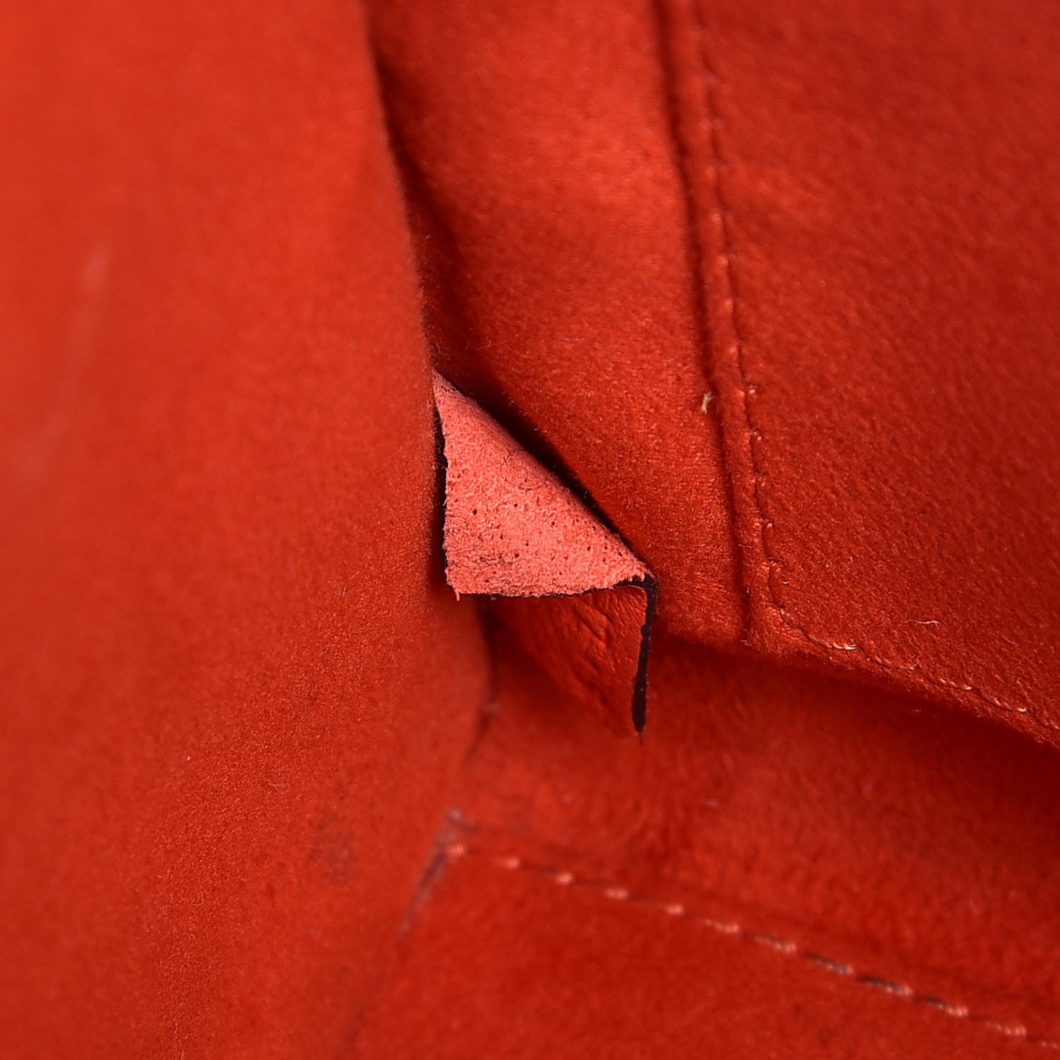 Celine Drummed Calfskin Nano Luggage Vermillion 7 of 9