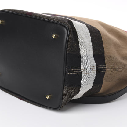 Burberry Canvas Mega Check Medium Ashby Hobo Black 8 of 8