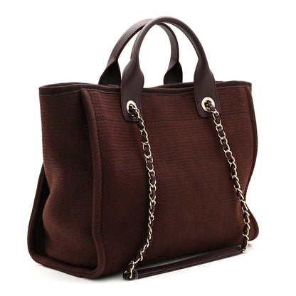 Chanel Mixed Fibers Calfskin Small Deauville Tote Burgundy 7 of 21