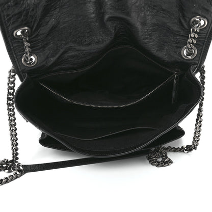 Saint Laurent Crinkled Calfskin Matelasse Monogram Large Niki Chain Satchel Black 5 of 12