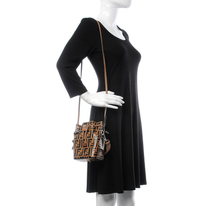Fendi Vitello Liberty F is Fendi FF Embossed Mini Mon Tresor Bucket Bag Tobacco Black 2 of 9