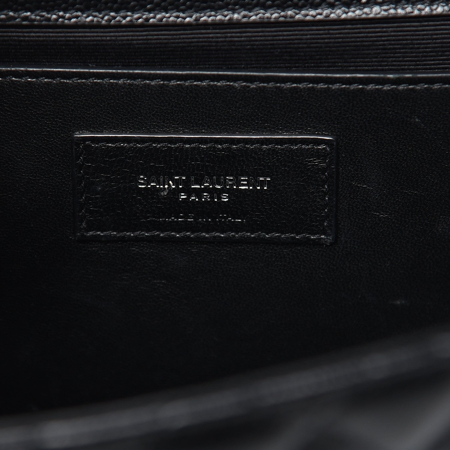 Saint Laurent Grain De Poudre Textured Mixed Matelasse Triquilt Medium Monogram Satchel Black 7 of 10