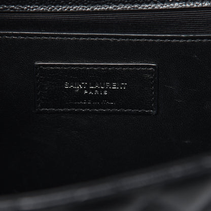 Saint Laurent Grain De Poudre Textured Mixed Matelasse Triquilt Medium Monogram Satchel Black 7 of 10