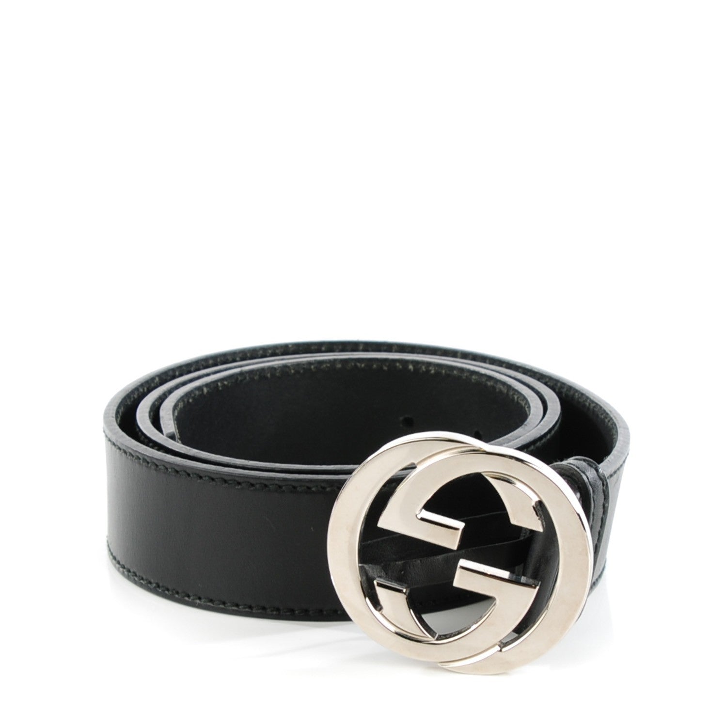 Gucci Calfskin Interlocking G Belt 95 38 Black 1 of 5