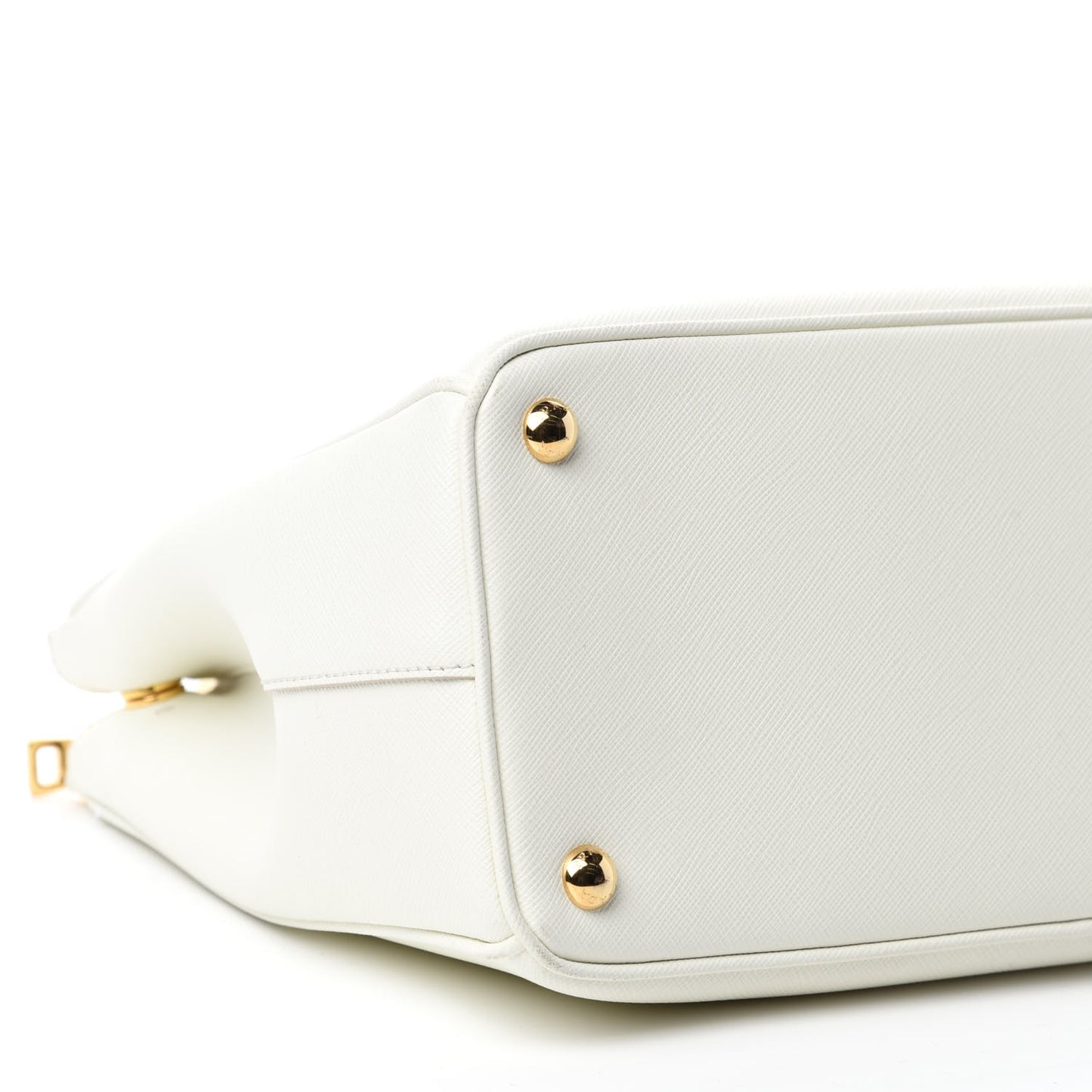 Saffiano Lux Large Galleria Double Zip Tote White
