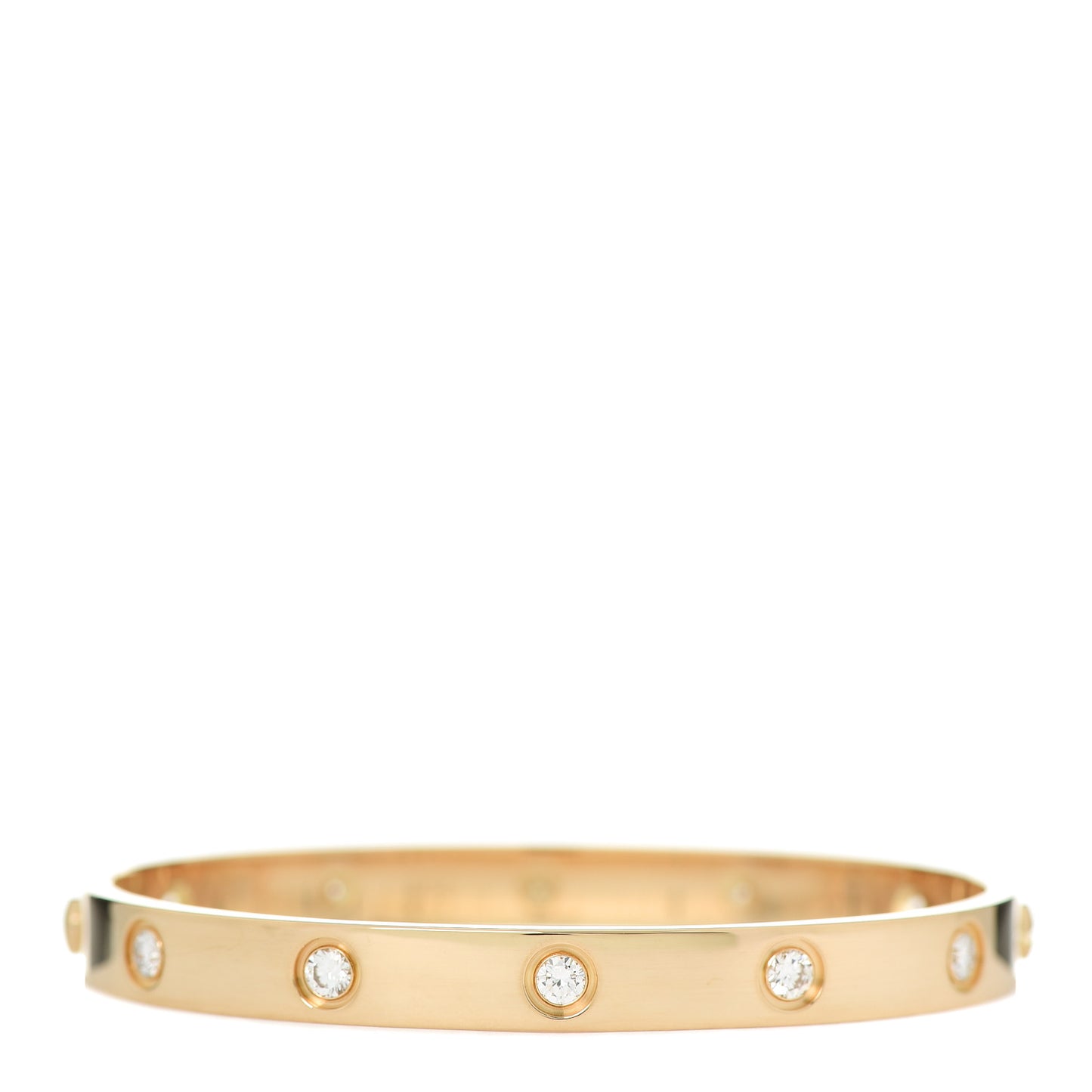 18K Yellow Gold 10 Diamond LOVE Bracelet 17