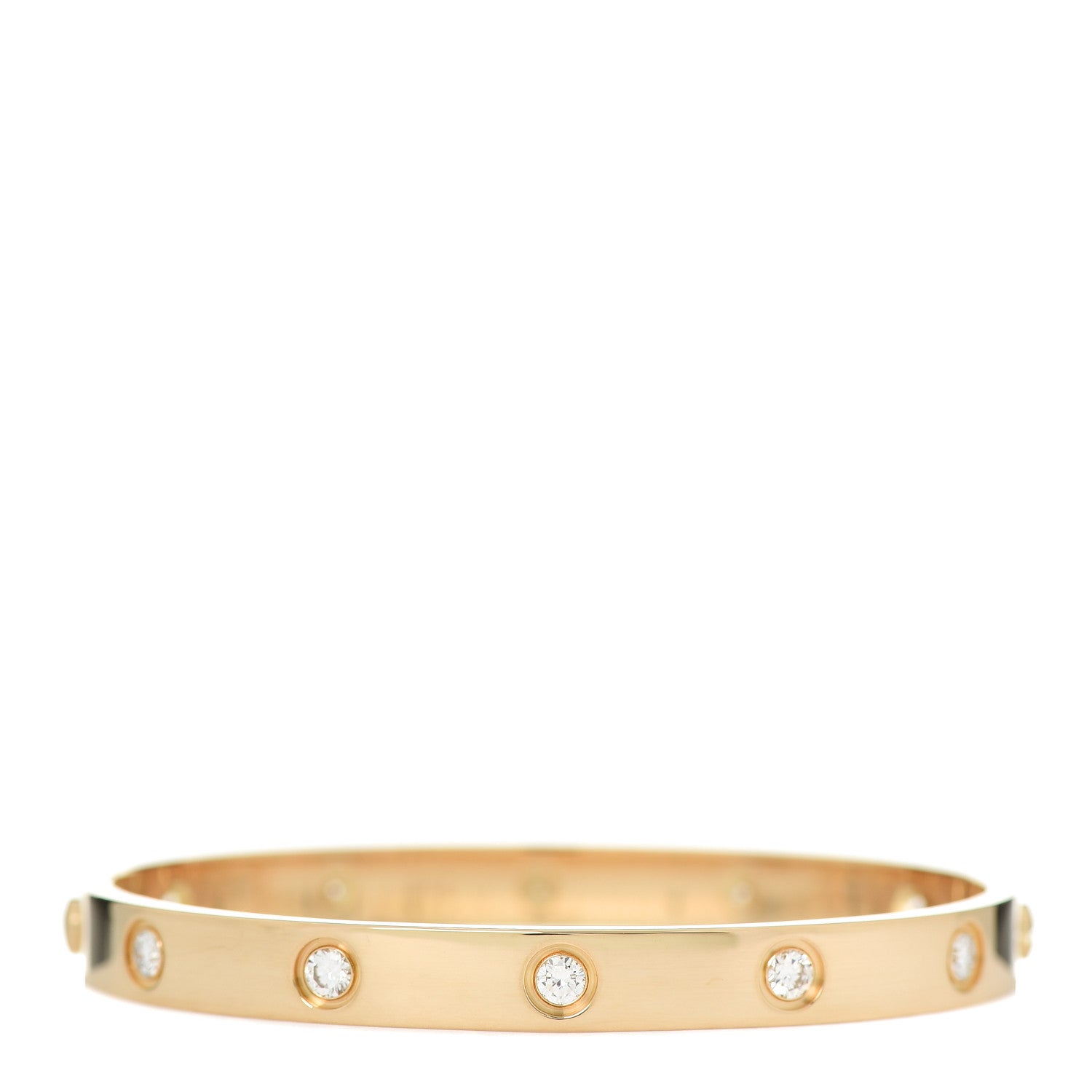 Cartier 18K Yellow Gold 10 Diamond LOVE Bracelet 17 3 of 6