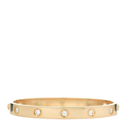 Cartier 18K Yellow Gold 10 Diamond LOVE Bracelet 17 3 of 6