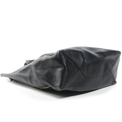 Celine Lambskin Vertical Zip Gusset Cabas Black 4 of 8