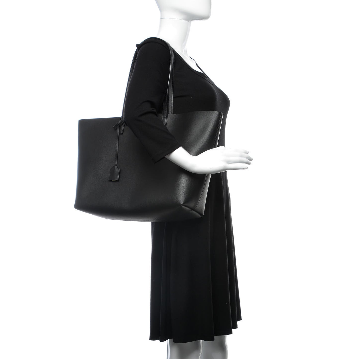 Calfskin Large Shopping Tote Black