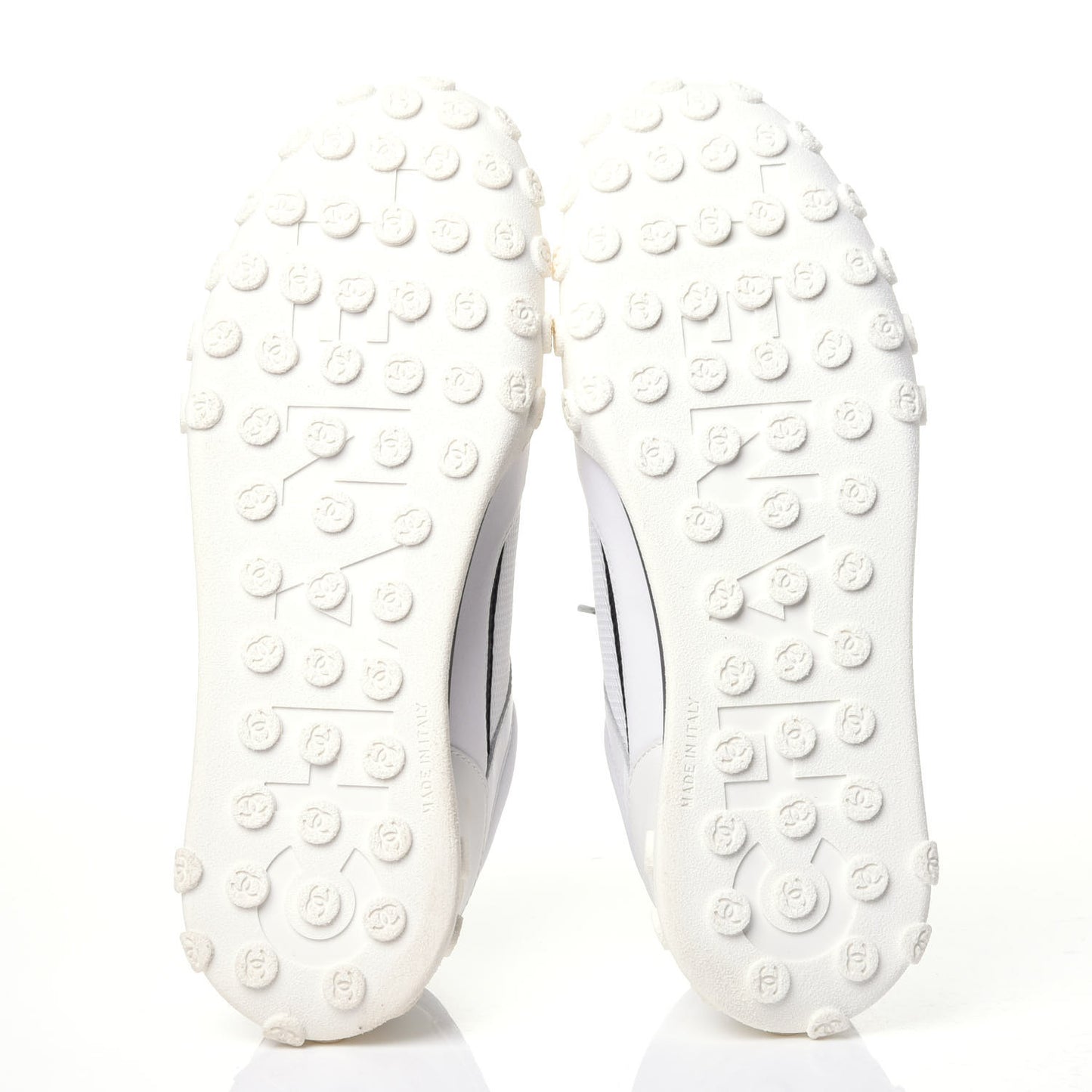 Calfskin Mesh Lycra Womens Logo Sneakers 40 White