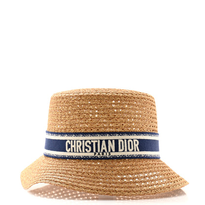 Christian Dior Straw Bucket Hat 57 Natural 3 of 8