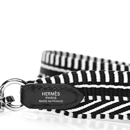 Hermes Toile Swift 25mm Sangle Cavale Shoulder Strap Black Ecru 3 of 4