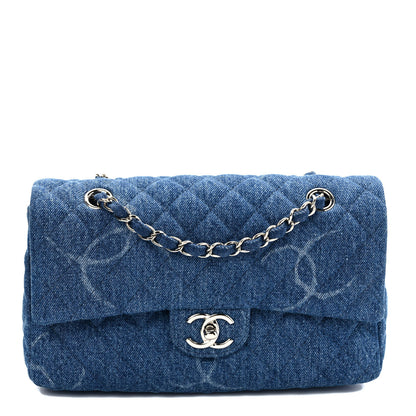 Chanel Denim Quilted CC Print Medium Single Flap Blue 1 of 9