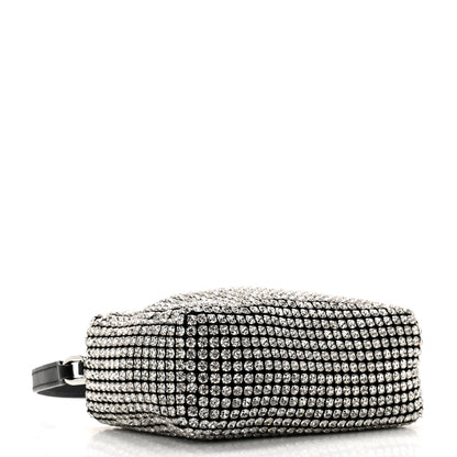 Alexander Wang Mesh Crystal Rhinestone Mini Heiress Pouch Black Silver 4 of 11