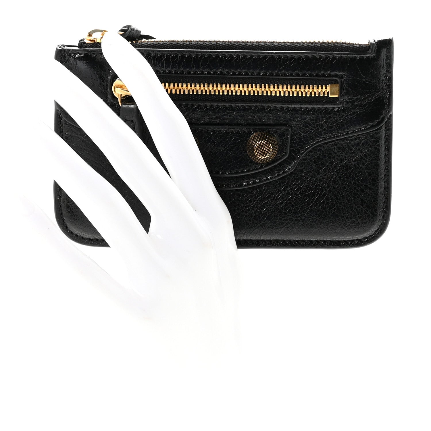 Balenciaga Agneau Le Cagole Coin Card Holder Black 1800903