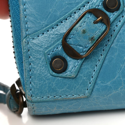 Balenciaga Agneau Giant 12 Hardware Continental Zip Around Wallet Blue Paon 8 of 10