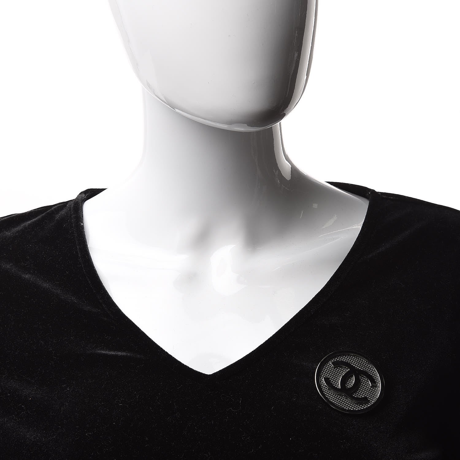 Chanel Mesh Circle CC Brooch Silver 2 of 5