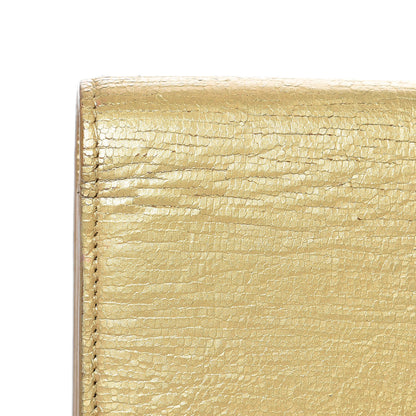 Saint Laurent Metallic Calfskin Monogram Cassandre Clutch Gold 10 of 14