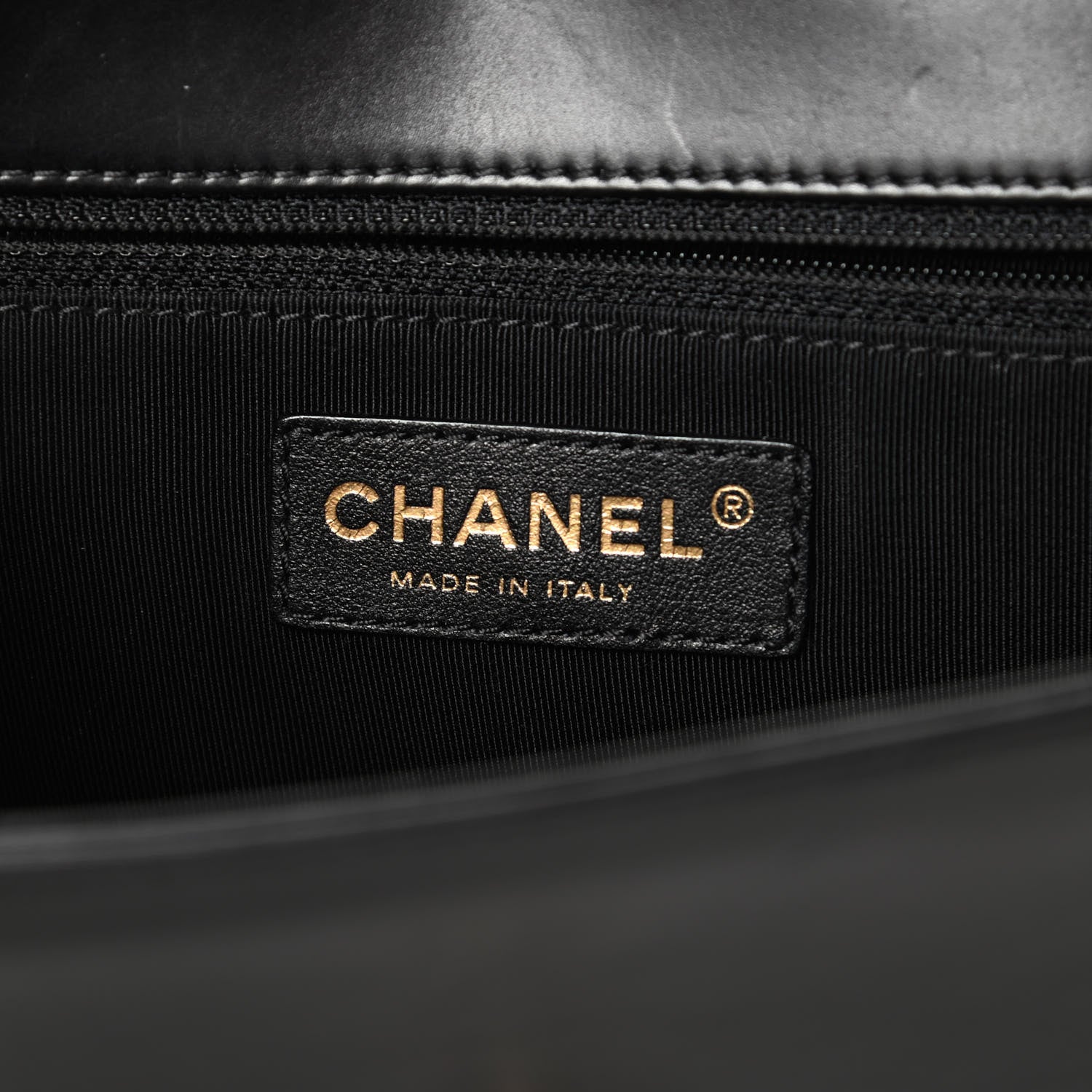 Chanel Glazed Calfskin Jumbo Boy Clutch Black 6 of 7